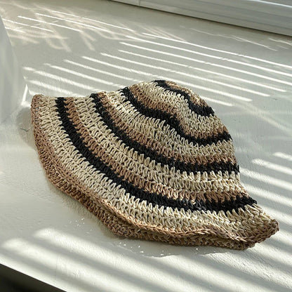 Rainbow Bucket Hat Casual Seaside Vacation Summer