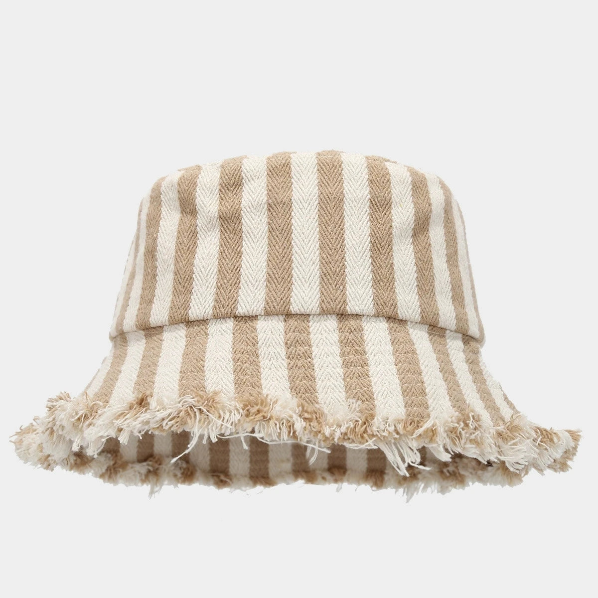 Woven Striped Brushed Edge Fisherman Hat