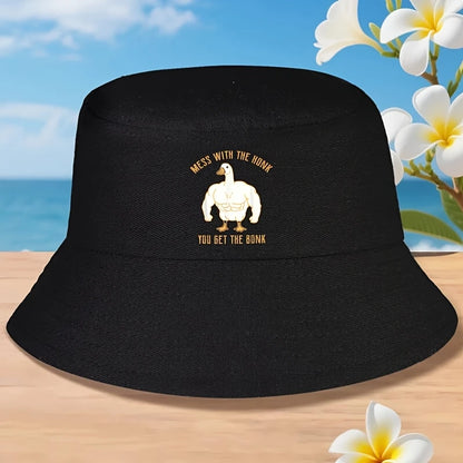 Funny Goose Bucket Hat with "Mess with The Honk You Get The Bonk"