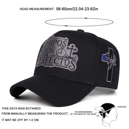 Unisex LOS TIEMPOS DE DIOS Letter Embroidery Baseball Caps Spring Autumn Outdoor Adjustable Sunscreen Hat