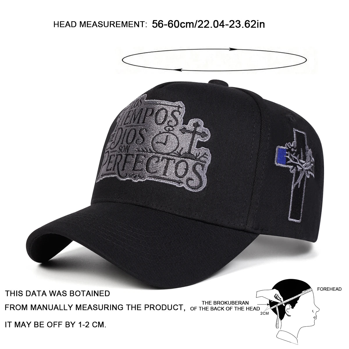 Unisex LOS TIEMPOS DE DIOS Letter Embroidery Baseball Caps Spring Autumn Outdoor Adjustable Sunscreen Hat