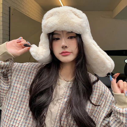 Soft Plush Winter Riding Hat Outdoor Cycling Warm And Cold Plush Hat