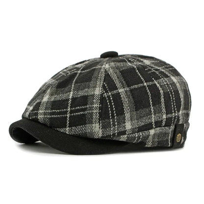 Spring And Autumn Cotton Geometric Print Warm Newsboy Caps