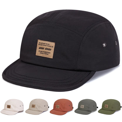 Unisex Wood Soon Letter Label Quick Drying Baseball Caps Spring Summer