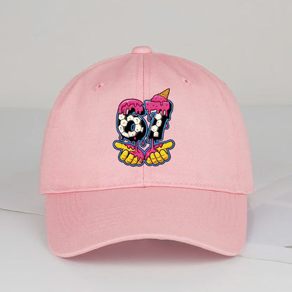Cartoon Drip Number 67 Soccer Print Baseball Cap