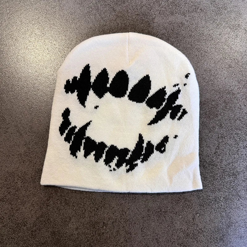 New American Style Tooth Pattern Skeleton Cap Knitted Hat