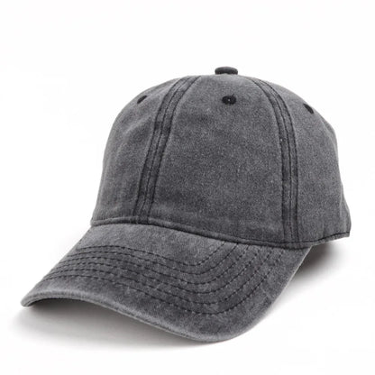 Vintage Wash Cotton Baseball Cap Unisex Plain Soft Crown Sun Visor Dad Hat