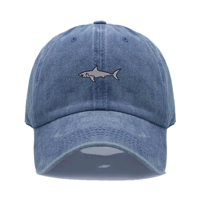 Shark Embroidery Baseball Cap For Men Women