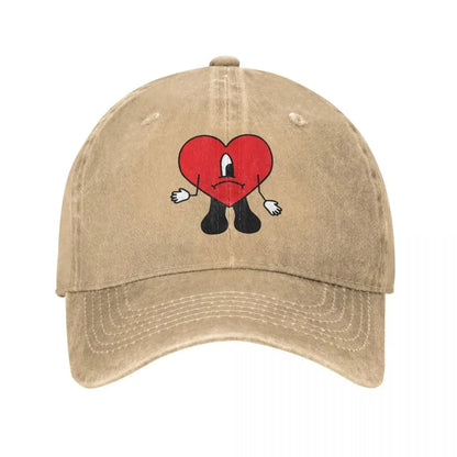 New Bad Bunny Denim Baseball Cap Snapback Hat Men Women Outdoor