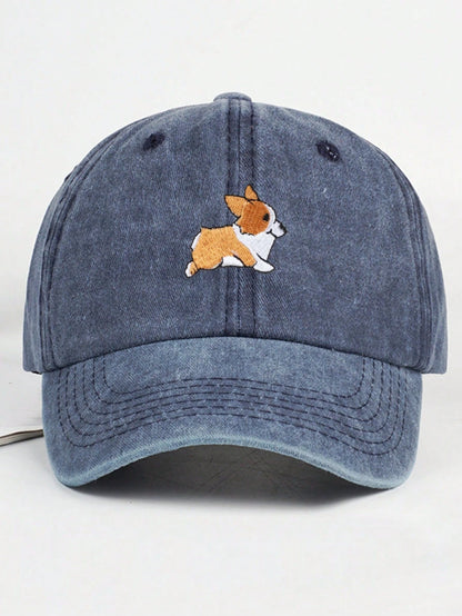 Cute Corgi Embroidered Baseball Cap for Men and Women