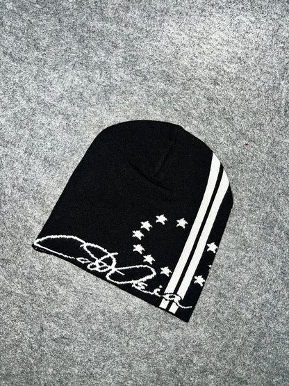 2026 New Trendy Brand Black Loose Soft Elastic Knitted Hat
