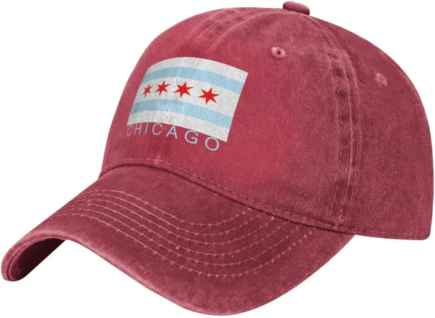 Chicago City Flag Baseball Cap Cotton Sun Protection Adjustable Adult Casual Trucker Hat