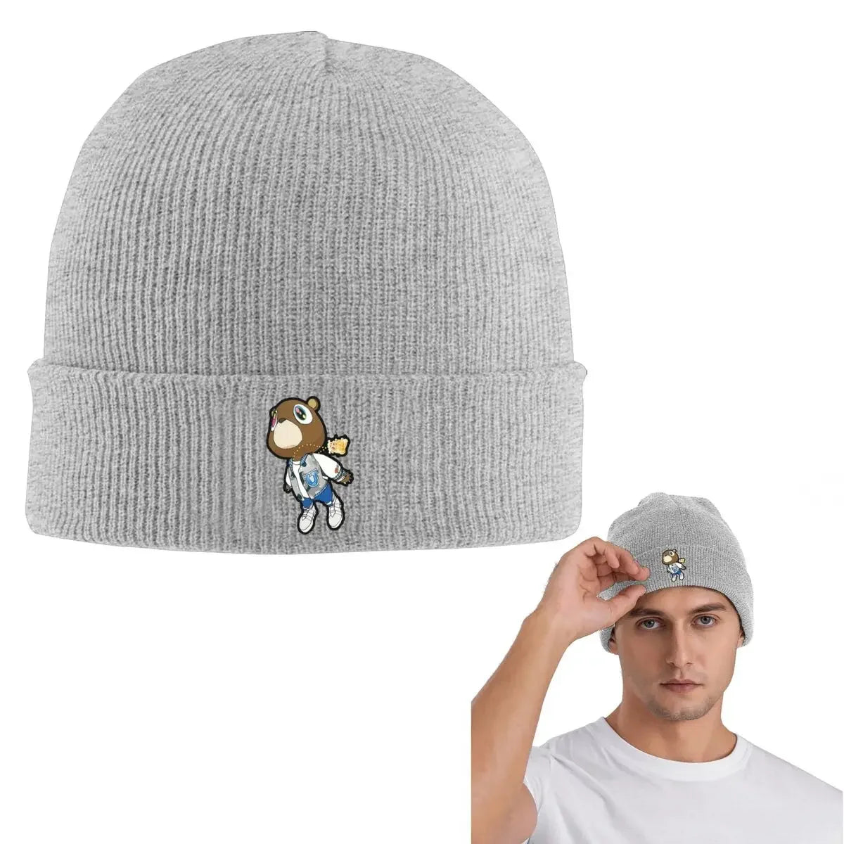 New Kanye West Dropout Bear Chicago Vintage Graduation Warm Knitted Cap
