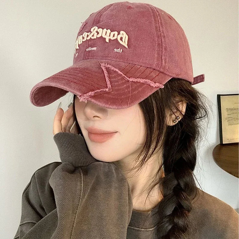 Retro Embroidery Letter Baseball Caps