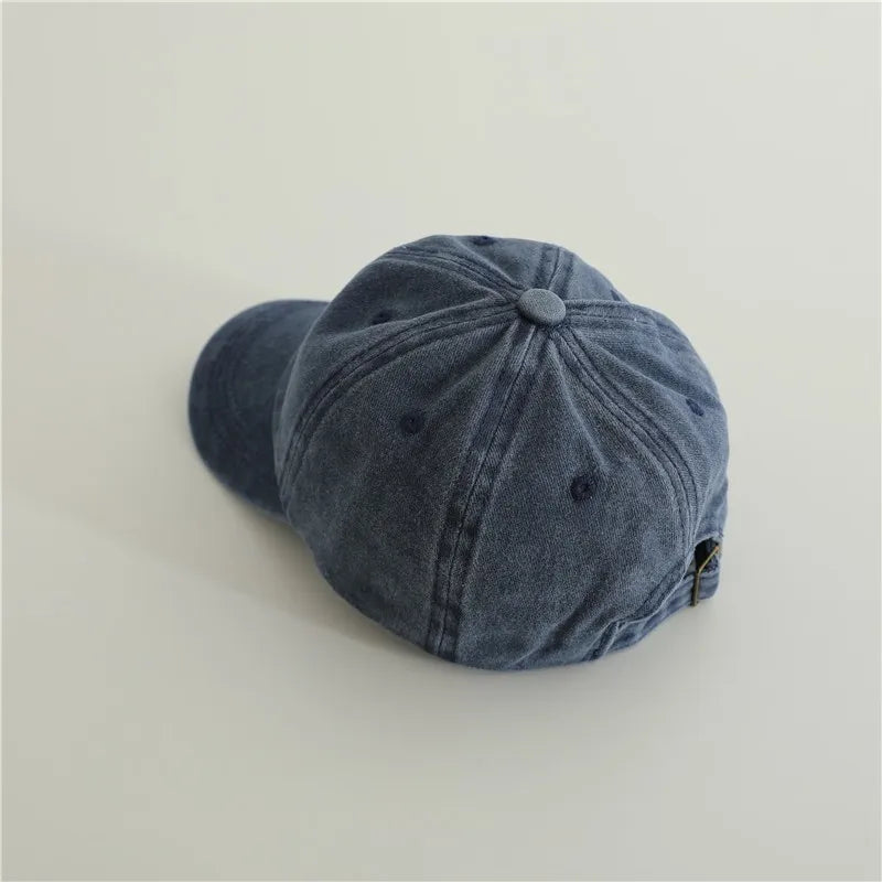 New Baby Embroidery Bear Denim Baseball Hats