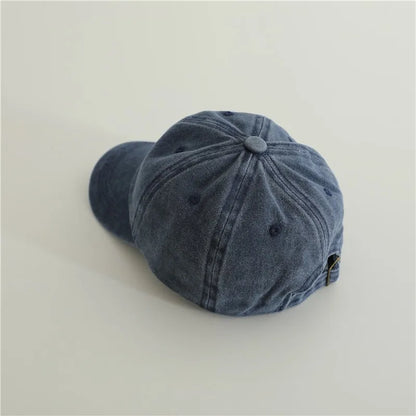 New Baby Embroidery Bear Denim Baseball Hats
