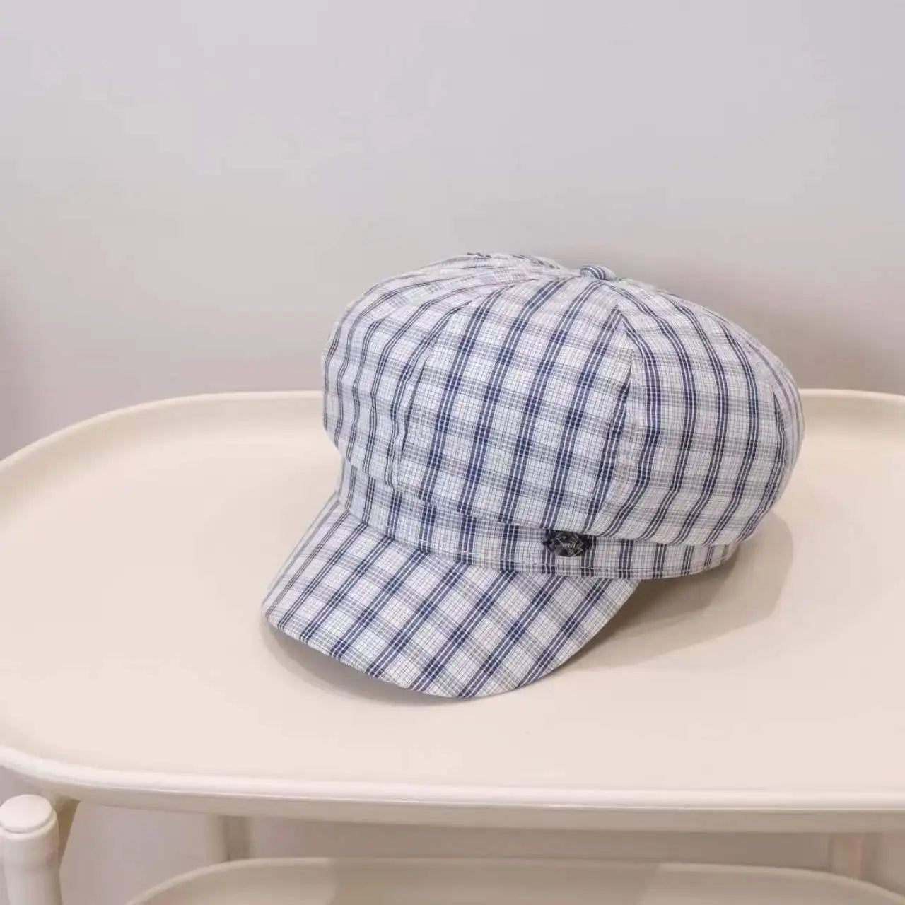 2026 New Vintage Plaid Octagonal Beret Hat Women