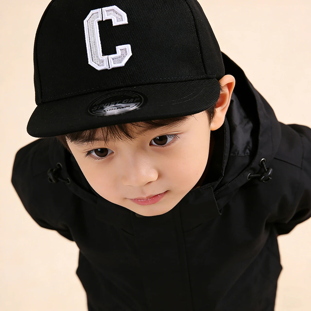 Kids Snapback Cap Embroidered Letter Flat Brim Baseball Hat For Children Boy Girl Solid Color Summer Sun Hats