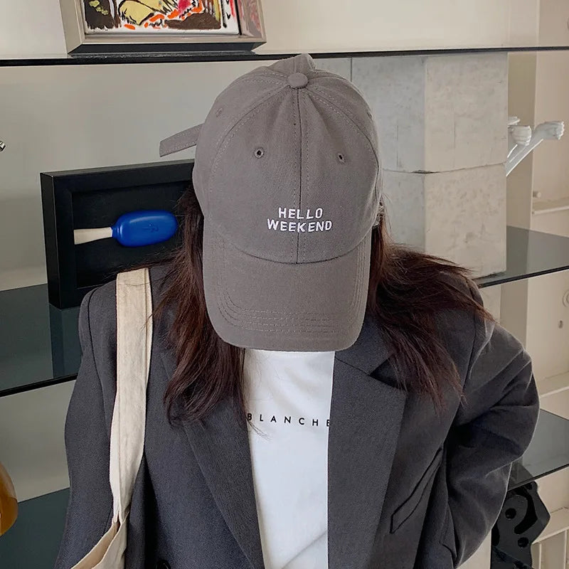 Embroidery Letter Baseball Cap Women Men Casual Peaked Caps