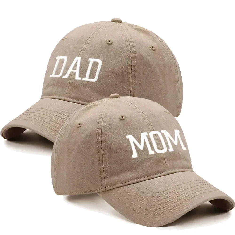 DAD MOM Embroidery Pure Cotton Baseball Cap Fashion Sport Golf Caps Sun Hat
