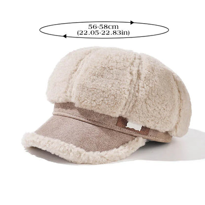 Women Winter Lamb Fleece Duckbill Hats