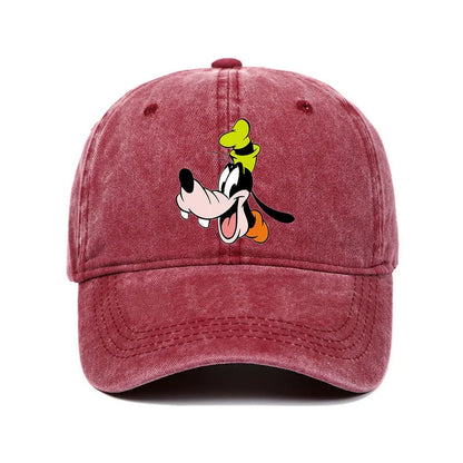 Unisex Vintage Washed Mickey Minnie Print Baseball Cap