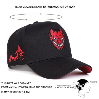 Unisex Devil Embroidery Baseball Caps Spring Autumn
