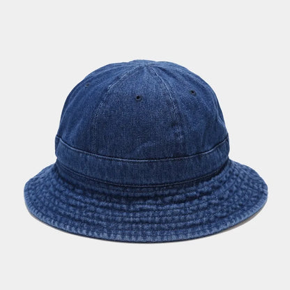 Round Denim Bucket Hat Unisex Adult Visor Caps
