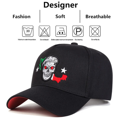 Unisex Skull Embroidery Baseball Caps Spring and Autumn