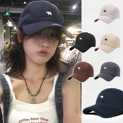 Baseball Cap New Spring Summer Solid Sunhat Embroidered Polar Bear Men Women