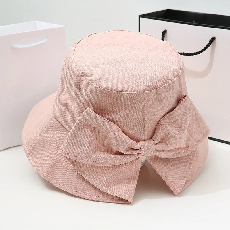 Big Bow Bucket Hat Women Women's Anti-UV Outdoor Bucket Hats