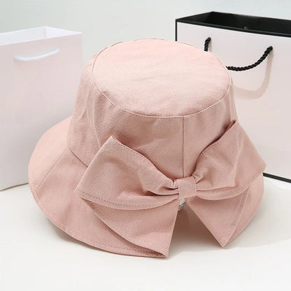 Big Bow Bucket Hat Women Women's Anti-UV Outdoor Bucket Hats