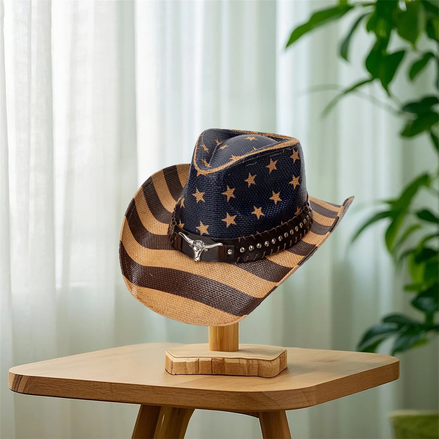American Flag Cowboy Hat For Women Men Patriotic Western Cap