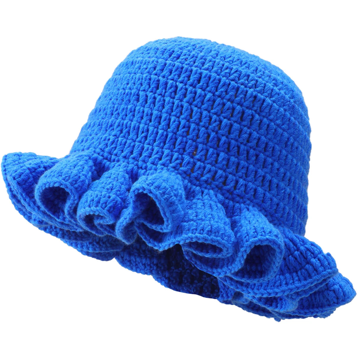 Solid Color Hand Knitted Knit Hat In Bohemian Style With Hollowed Out