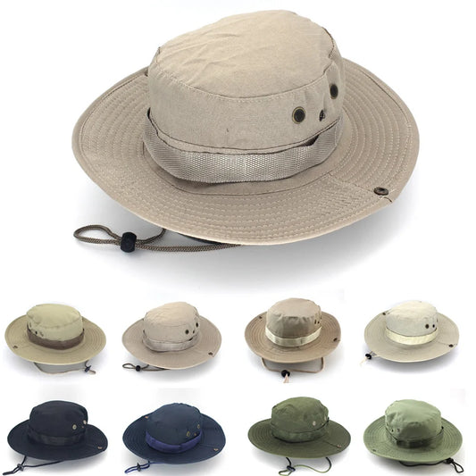 Camouflage Tactical Bucket Hat Summer Men Boonie Hat Outdoor