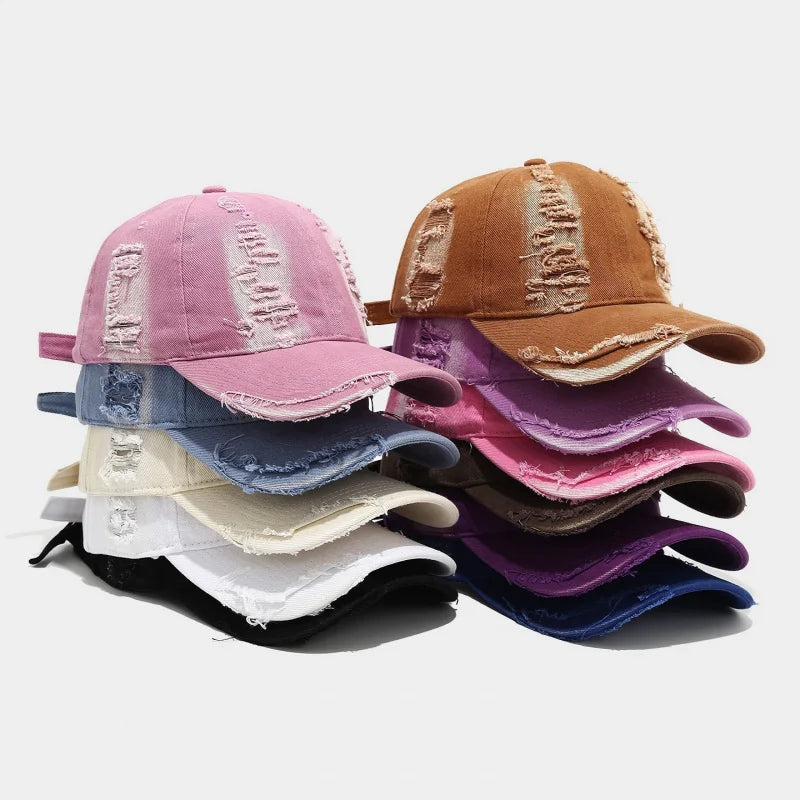 Spring Summer Baseball Cap Washed Distressed Hats