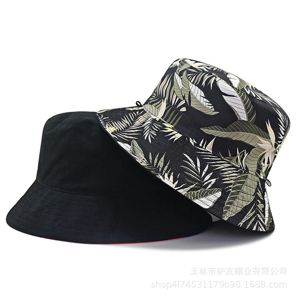 Oversize Reversible Bucket Hat Big Head Men Large Boonie Hats Male Fishing Sun Cap Women