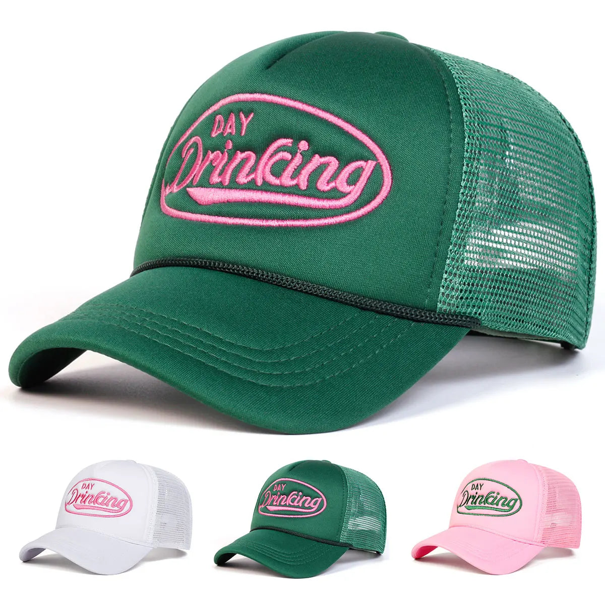 Unisex Day Drinking Letter Embroidery Baseball Net Caps Spring Summer