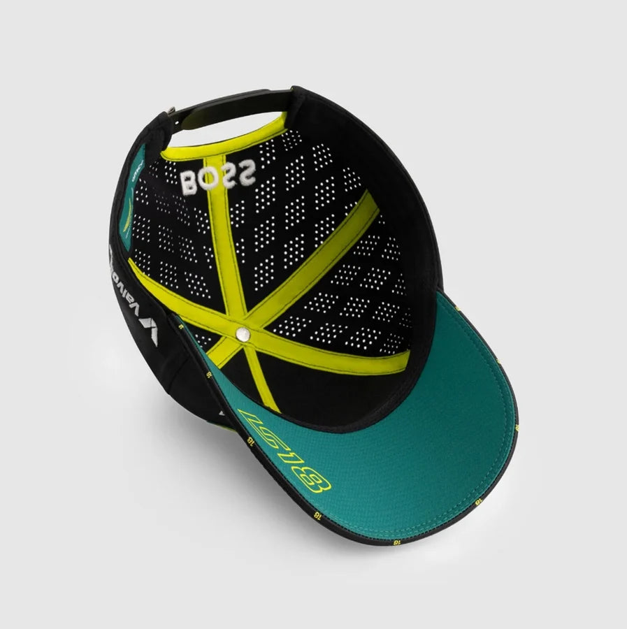 Aston Martin Motorsport Man Racing Hat Fernando Alonso Signature Print Baseball Cap