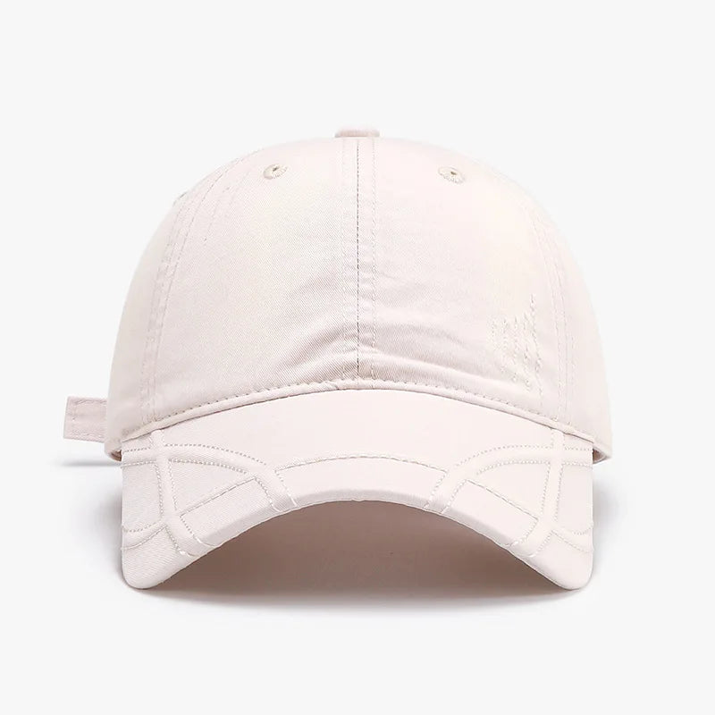 High-Quality Vintage Washed Distressed Denim Baseball Cap