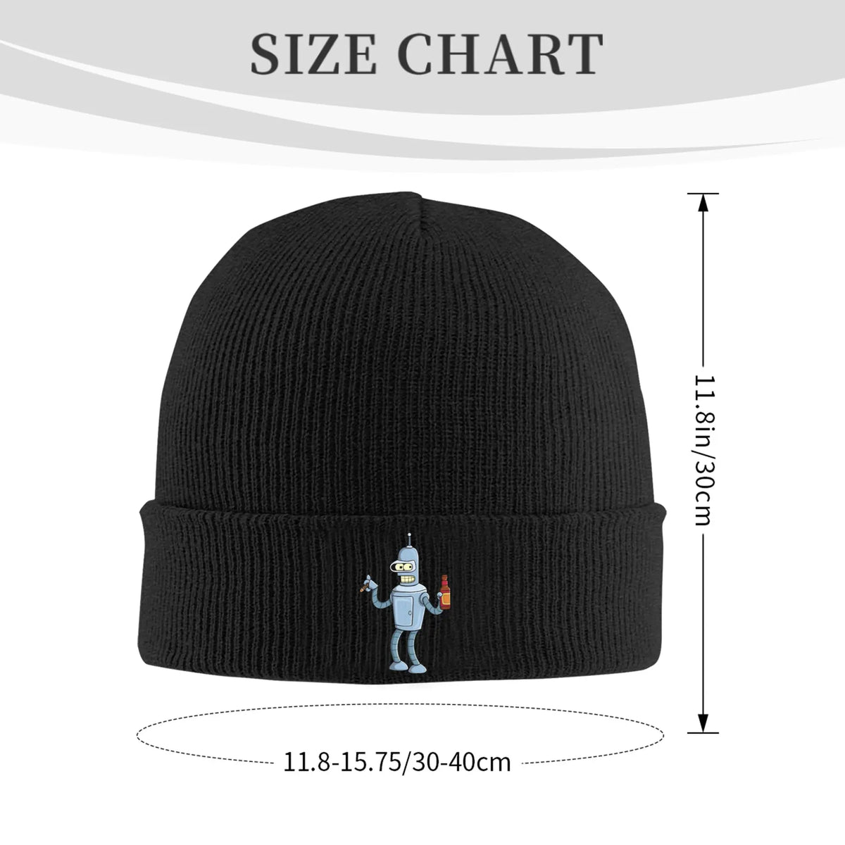 Men Women Rib Knit Cuffed Beanie Futuramas Benders Merch Winter Warm Knitted Caps