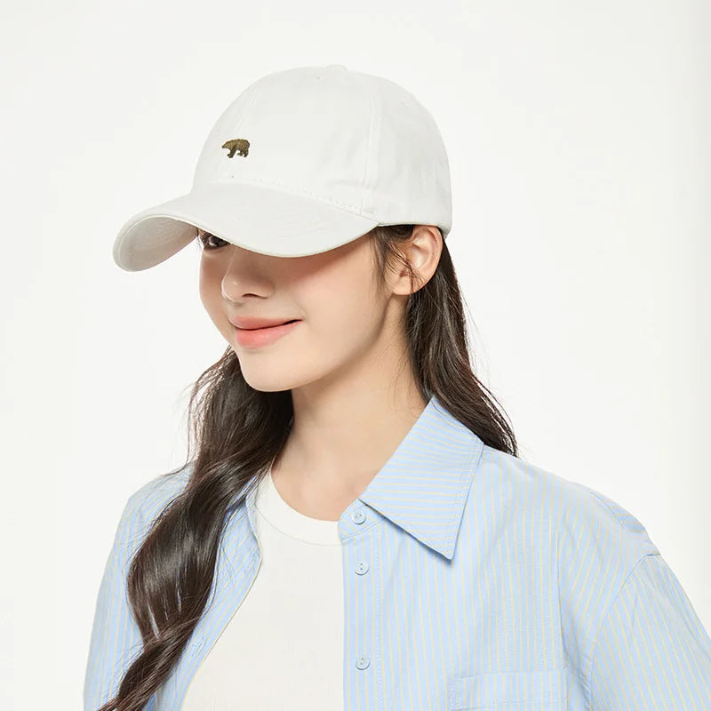 Women's Baseball Caps Polar Bear Embroidered Cotton Hat Adjustable Casual Visor Hats