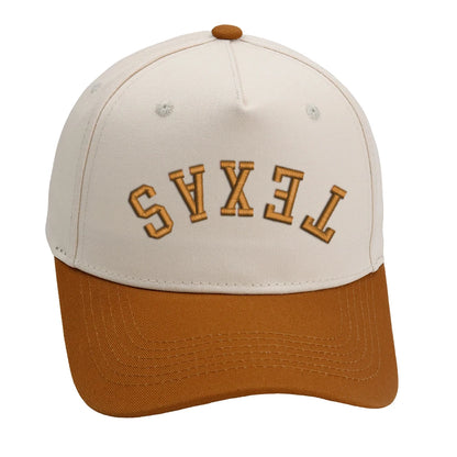Texas Trucker Hat Upside Down 3D Embroidery Two Tone Baseball Cap