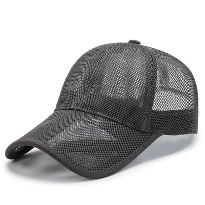 Summer Men Hat Openwork Brim Breathable Mesh Cap