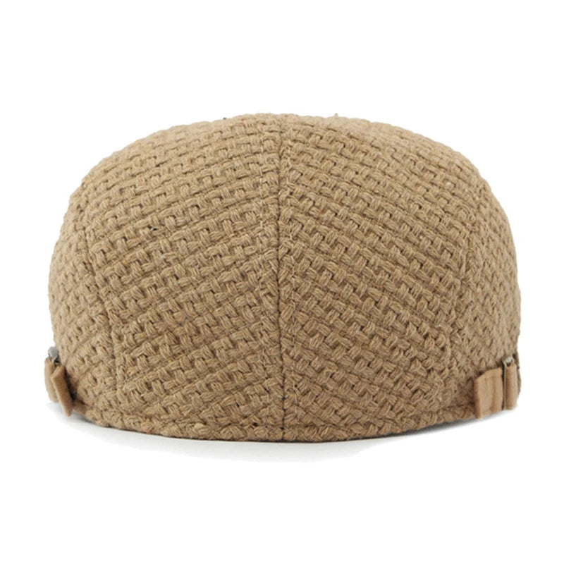 Autumn Flat Peaked Cap For Men Solid Knit Beret Hat Women