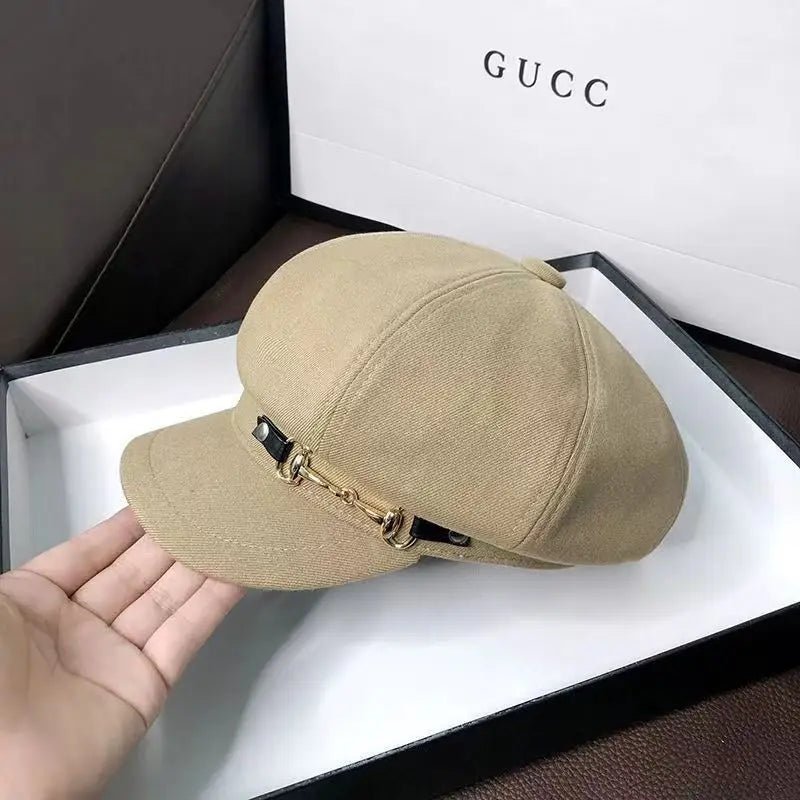 Japanese Retro Berets, Large Head Circumferences, Black And White Caps