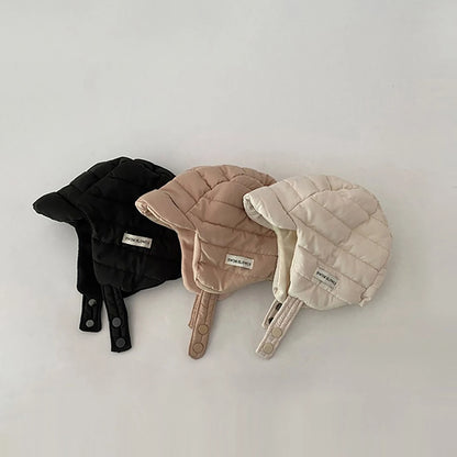 Korean Baby Down Hat Winter Thicken Plush Earflap Hats