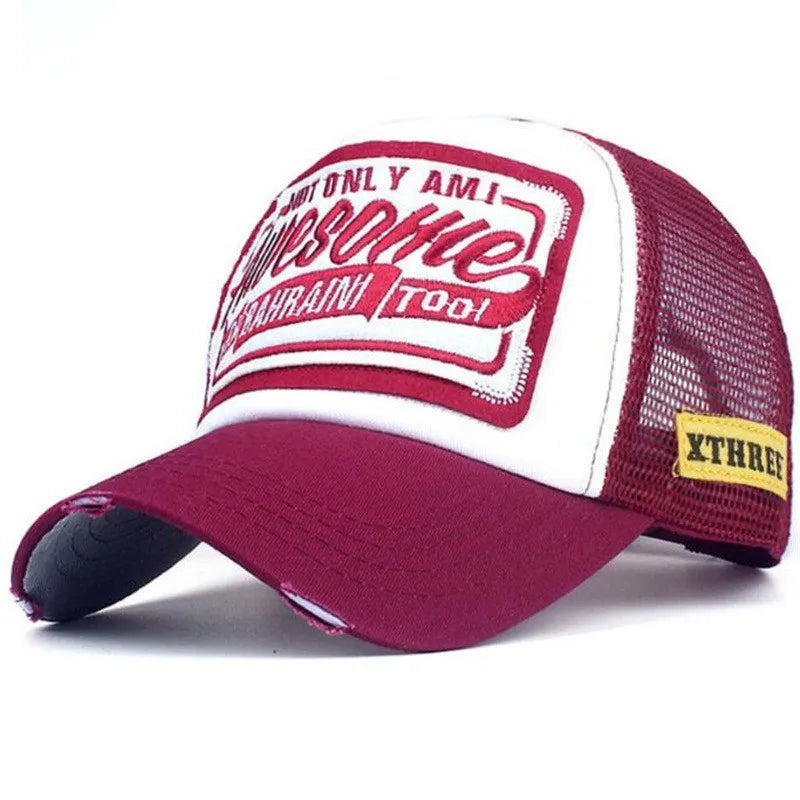 Spring And Summer Mesh Embroidery Letter Awesome Baseball Cap Women's