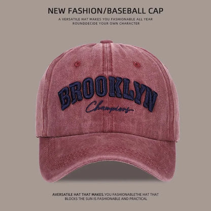 Brookklyn Alphabet 3D Letter Embroidery Baseball Hat Hip-Hop Men Women