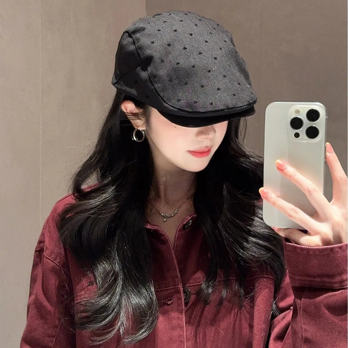 Women Spring Autumn Octagonal Cap